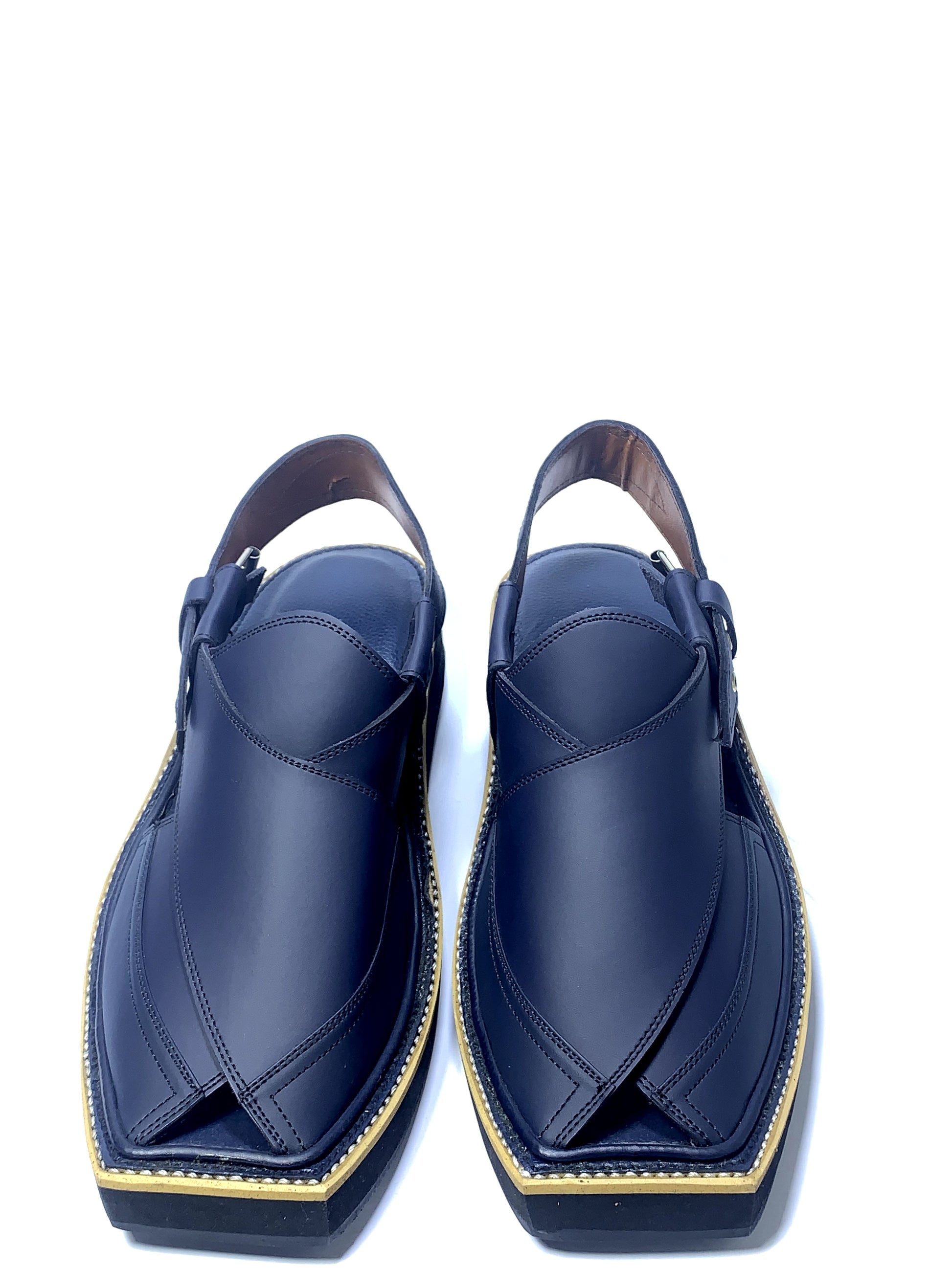 Kaptan Chappal (Blue) with Pure Leather Padding and (Double Sole) - Narozi Supermacy