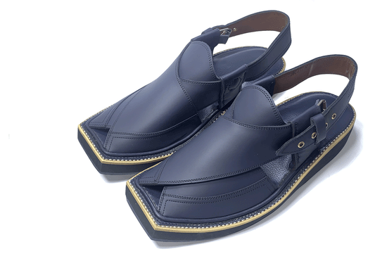 Kaptan Chappal (Blue) with Pure Leather Padding and (Double Sole) - Narozi Supermacy