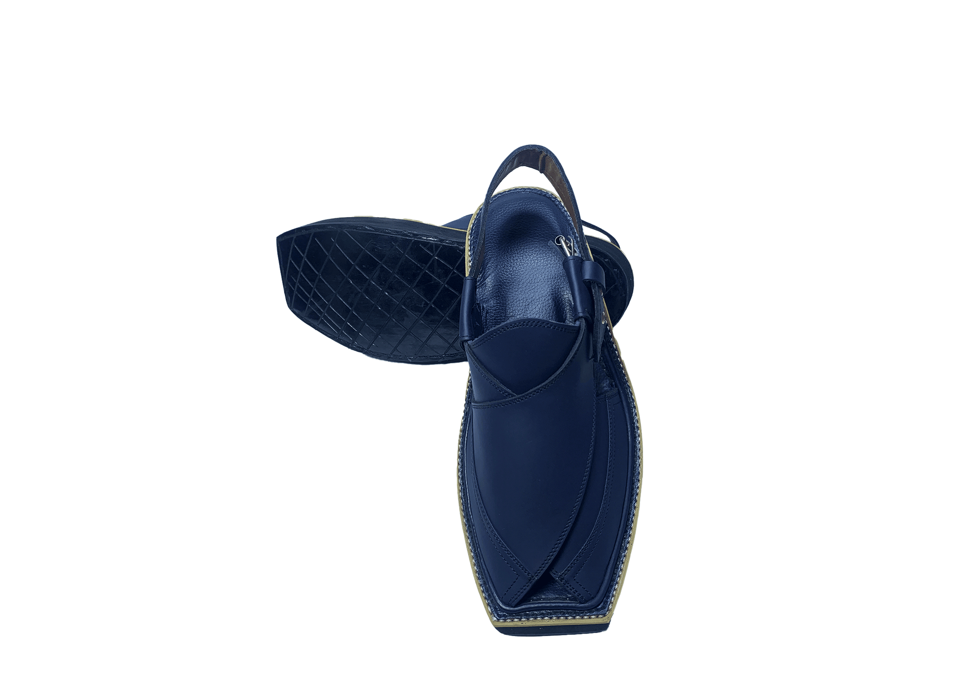 Kaptan Chappal (Blue) with Pure Leather Padding and (Double Sole) - Narozi Supermacy