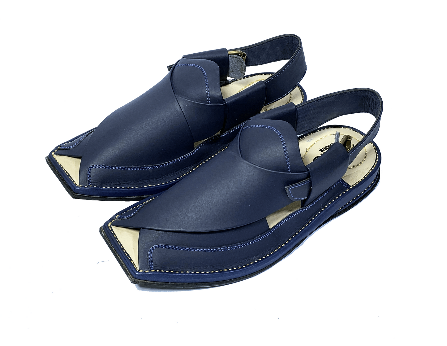 Zalmi Chappal (Blue): Stylish Comfort with Luxurious Leather Cushioning